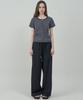 MOTT Henley Neck Half T-Shirt - Stripe Navy