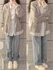 Women's Hong Kong Style Striped Hooded Sweatshirt - Lightweight Casual Zipper Cardigan for Spring/Autumn