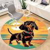 1pc Beach Sunset Dachshund Chair Carpet for Office, Soft Flannel Throw Mat, Perfect for Office, Holiday Party Decoration Choice yy260209070