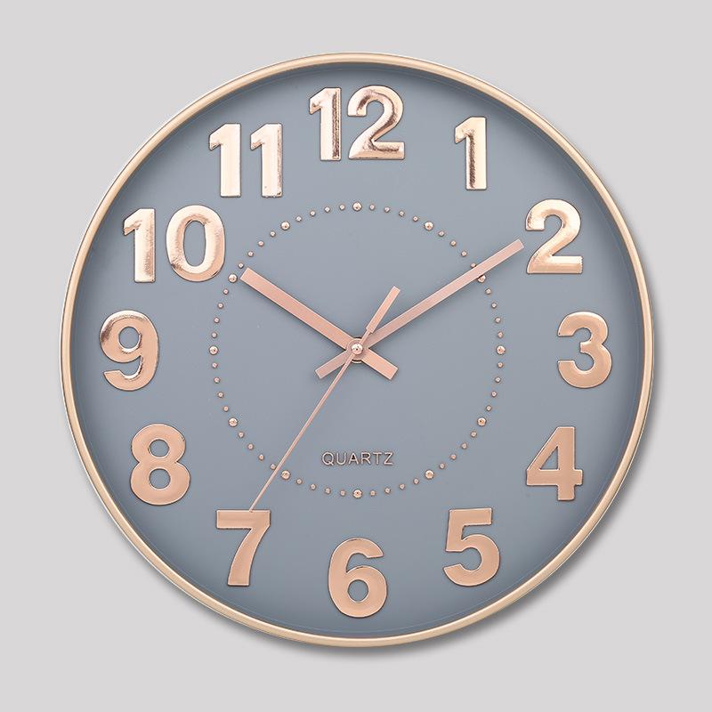 12 Inch 30CM Silent Wall Clock, Creative and Fashionable, Three-dimensional Digital Minimalist Clock for Home Living Room