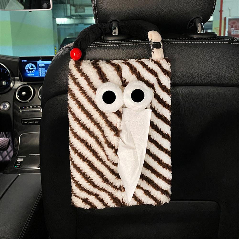 

Funny Stripe Small Monster Car Tissue Case Storage Box Dispenser Cartoon Paper Bag Napkin Holder For Car Hanging Tissue Bag