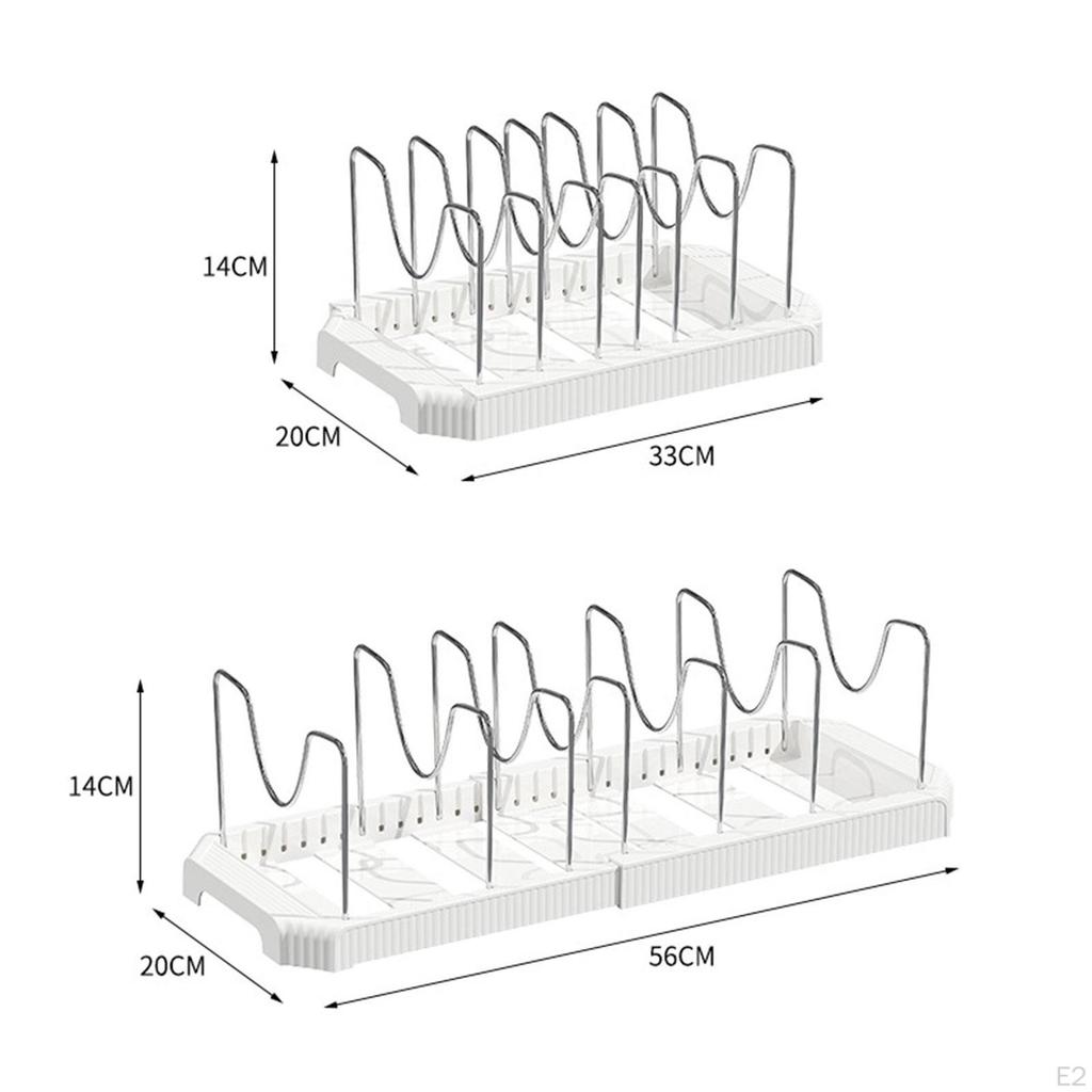 Telescopic Pot Lid Organizer Rack Cookware Holder Kitchen Accessories Dish Adjustable for