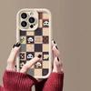 Plaid Panda Apple iPhone Case for iPhone Models 17/16 Pro Max/15 Pro/14/13/12