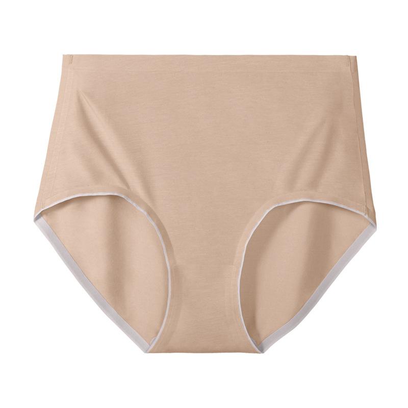 Ropa interior modal de cintura alta para mujer, pantalones triangulares de una pieza antibacterianos de seda de morera sin rastro