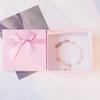 Pink Rectangle Gift Box with Bow for Watch and Cosmetics