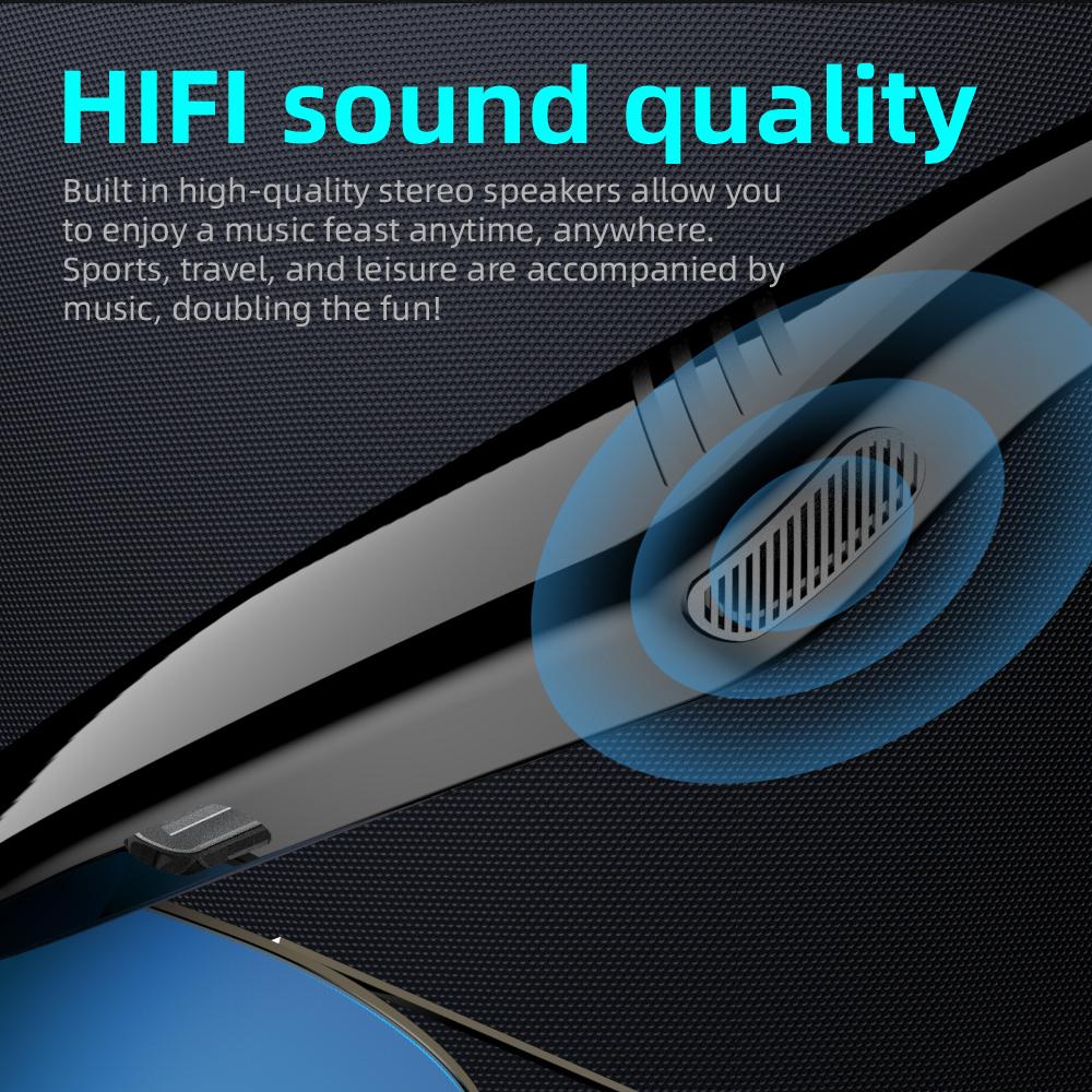 Smart Bluetooth 5.4 Stereo Headset Glasses Wireless Sports Earbuds Anti-blue Light Smart Sunglasses