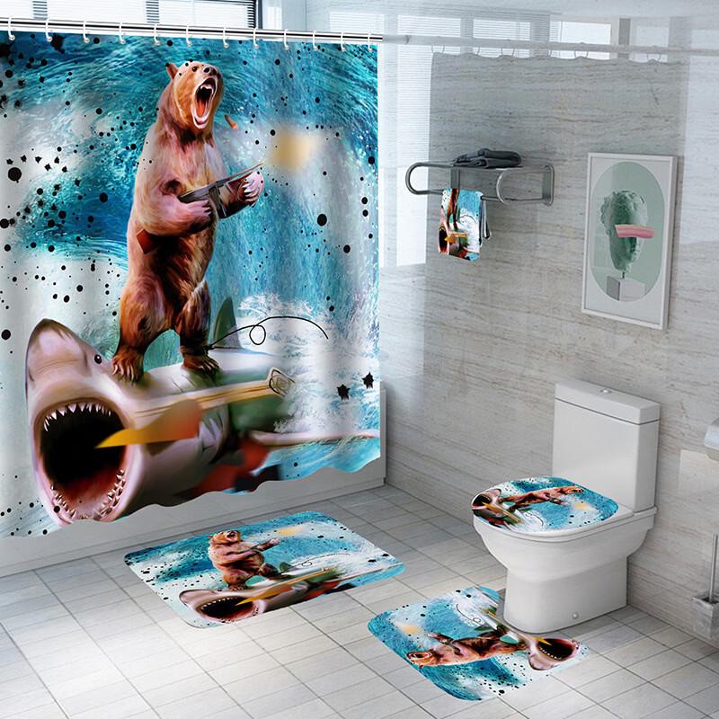 

Handun Cartoon Animal Printed Waterproof Shower Curtain