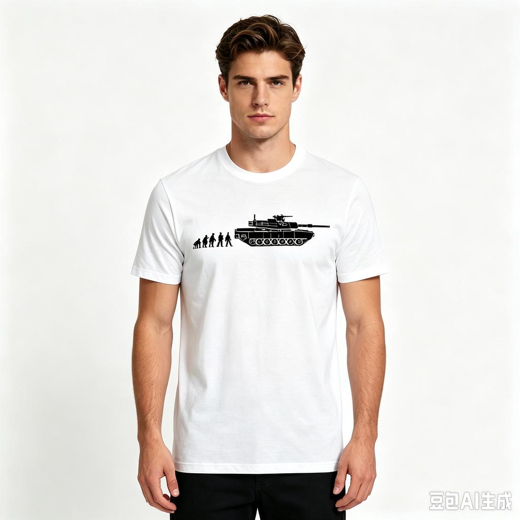 Cotton   Cool Military Tank Evolution Print Unisex Tshirt Army Vehicle Pattern Casual Daily Short Sleeve Tees