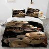 Drum Kit Music Instruments Guitar Comforter Bedding Set,Duvet Cover Bed Set Quilt Cover Pillowcase,King Queen Size Bedding Set