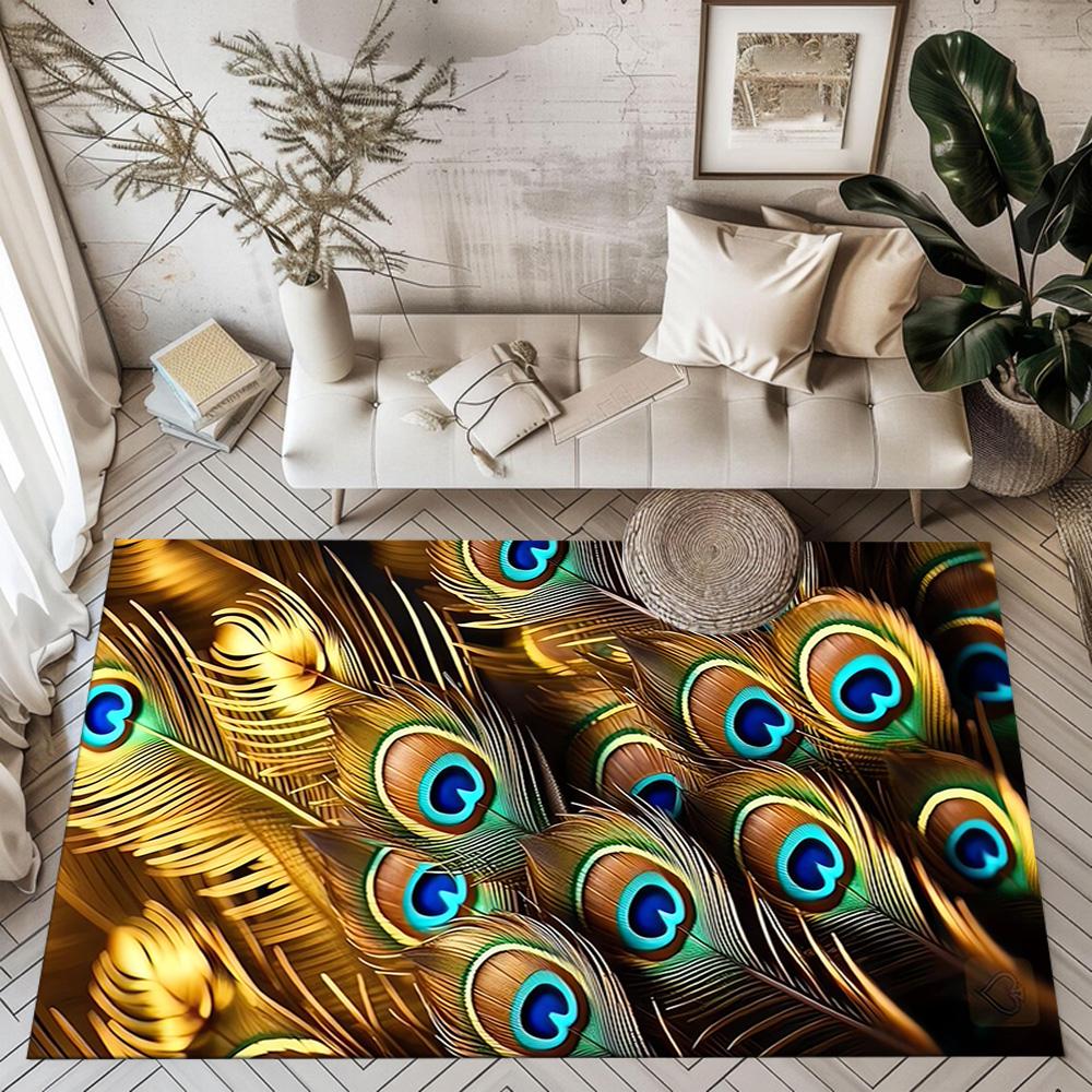 Elegant Peacock Fantasy Art Floor Mats for Living Room, Bedroom and Room Decoration Are Suitable for Gifts.