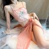 Sex Underwear Women's Republic of China Style Suit Retro Hanfu Perspective Classical Belly Pocket Four-piece Cosplay Sexy