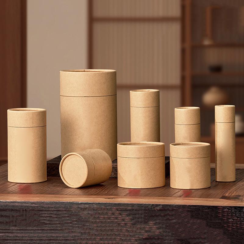 1Pcs Kraft Paperboard Tubes Round Essential Oil Packaging Containers For Tea Caddy Coffee Cosmetic Crafts Gift Storager