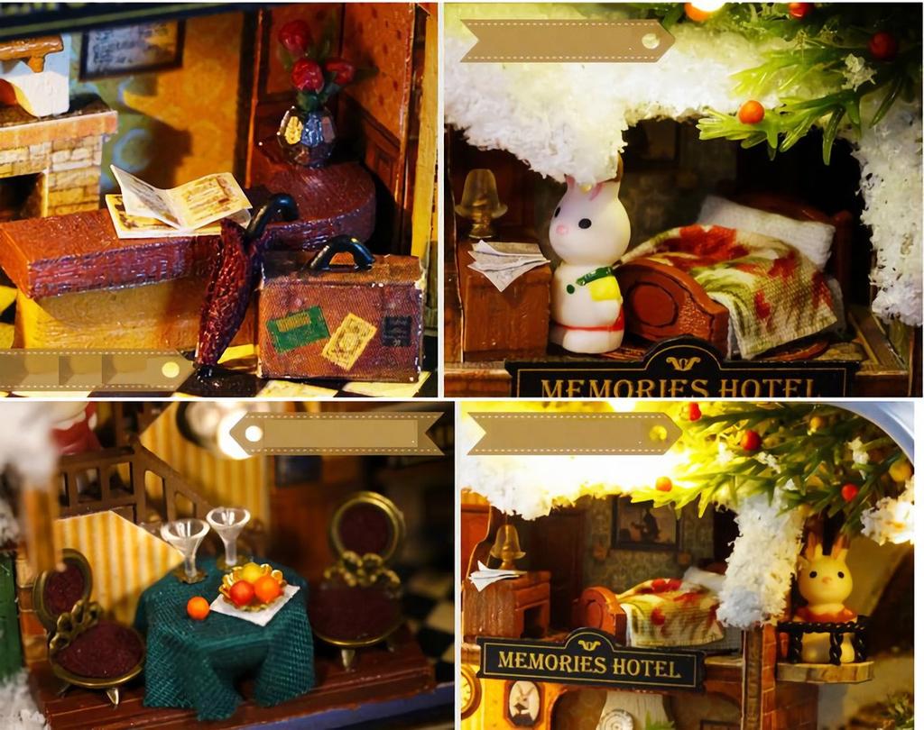 (Golondrina pequeña) LtSw Casa de Muñecas Miniatura Hecha a Mano Estuche de Conejitos Lindos Lata (Recuerdos de Invierno)