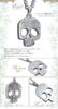 [Aloha lokahi] Hawaiianischer Schmuck Halskette, Chirurgenstahl Partnerhalsketten, Totenkopf Design, Edelstahl Silber Figaro Kette (2 mm Breite), 40 cm