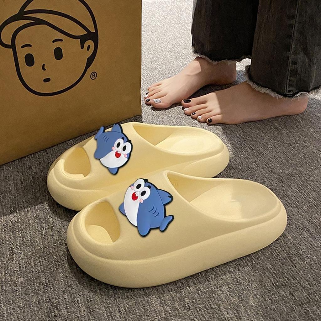 Thick-soled slippers female summer cartoon cute height increase non-slip home indoor can wear soft-soled cool slippers