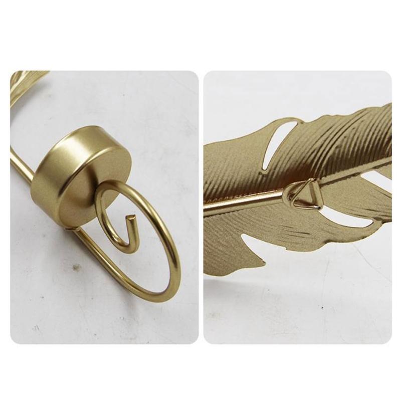 Metal Leaf Candle Holder Candlestick Nordic Style Wall Decoration Metal Leaf Rack in Golden Color for Home & Party Gift