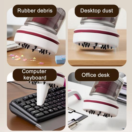 Desktop Vacuum Cleaner Cordless Mini Table Dust Vaccum Cleaner Handheld Computer Air Duster for Office Desktop Laptop Keyboard Car Home Cleaning