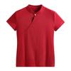 Summer Women's T-shirt Chinese Style Slim Standing Collar Short Sleeve Top