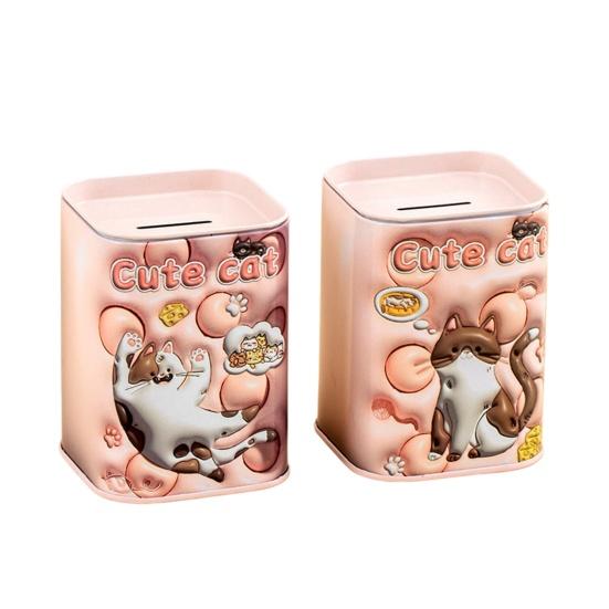Cartoon Animal Tinplate Piggy Bank Unbreakable Coin Cash Container Storage Jar Boys Girls Money Saving Box Desktop Decoration