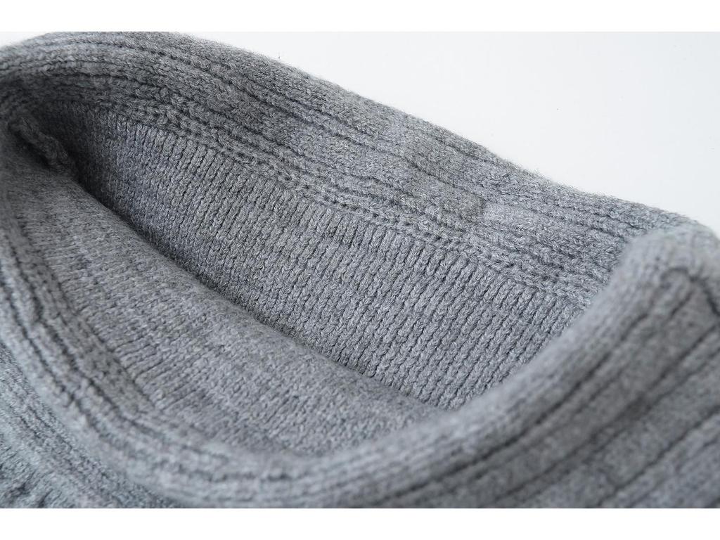 2025 Spring/Summer European Street Style Knit Bodycon Skirt: Solid Color, Turn-Up, Low Waist, Slimming Midi Skirt