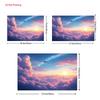 2D Dreamy Room Backdrop, Airplane Flying Over Cotton Candy Clouds At Sunset Background