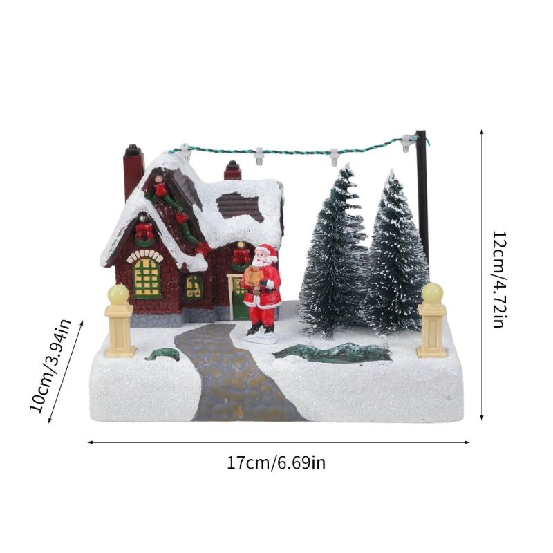 Rotating Holiday Music Boxes Featurings Warm LED Light And Resins Construction For Family Gatherings