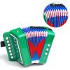 Accordion Toy Children Accordion Musical Instrument 2 Bass 7 Keys for Kids Infant Green