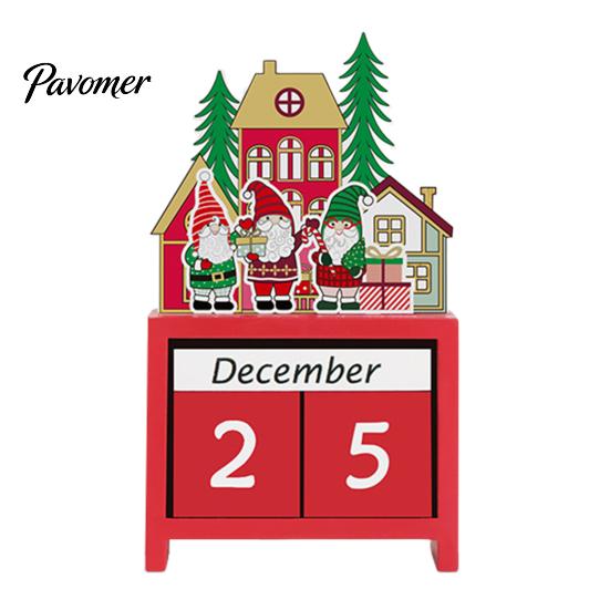 Festive Tabletop Decoration Christmas Countdown Blocks, Desktop Advent Calendar with Movable Decorative Party Essentials Days Until Xmas Ornament for
