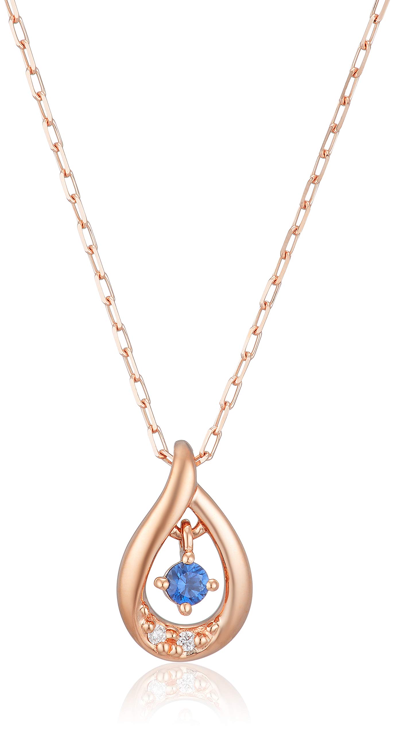 

K10 Pink Gold Necklace [Yondo Sea] 4℃ [September Birthstone] 11172-612-3115-00-00 Women s
