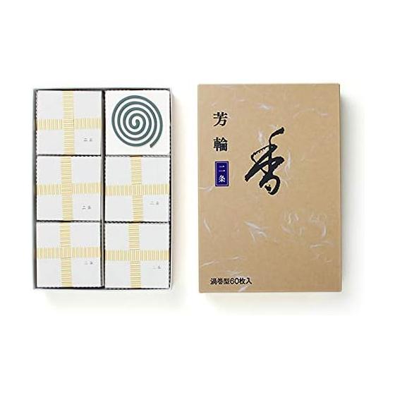 Shoeido incense, two-row, spiral shape, value pack of 60 pieces