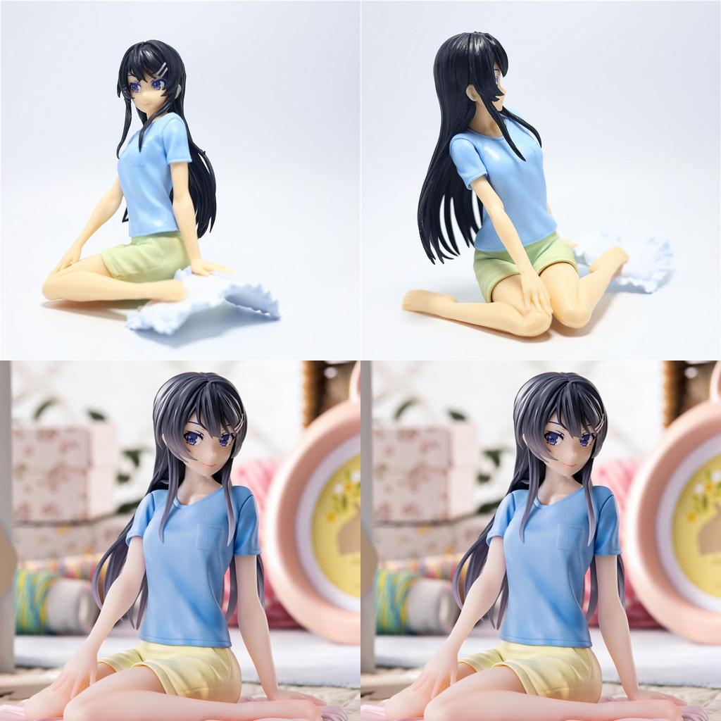 Rascal Does Not Dream Of A Dear Friend Pvc Anime Girl Sleepwear Figurine With Pillow Collectible Gift For Fans