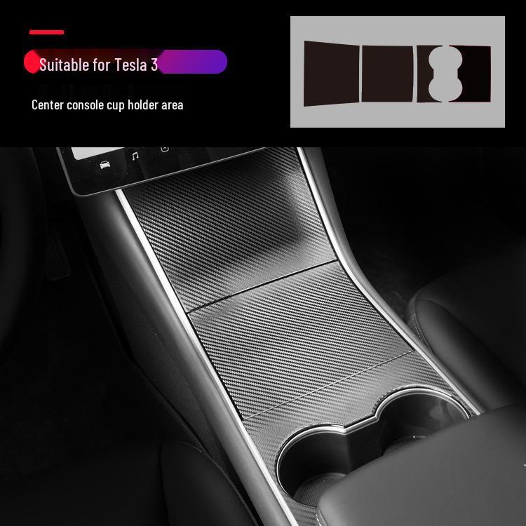 Carbon Fiber Anti-Kick Film for Tesla Model 3/Y (2021) Center Console Interior