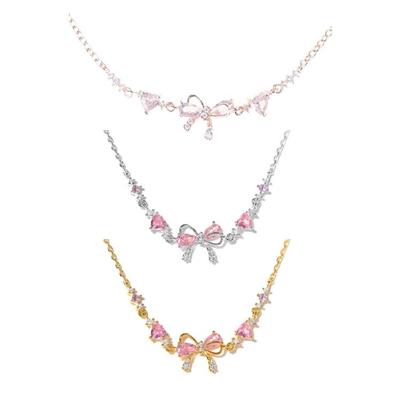 Stunning Heart and Bowknot Zirconia Bracelet for Women Girls Trendy Wrist Chain Party Wear Jewelry Gift for Her