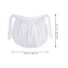 European Style White Maid Waist Apron Half Apron with 2 Pockets Soft Breathable for Kitchen Cooking Baking Serving