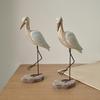 Wooden Sea Bird Figurine Nautical Style Bird Sculpture Tabletop Ornament Coastal Ocean Theme Home Decoration for Bedroom Living Room