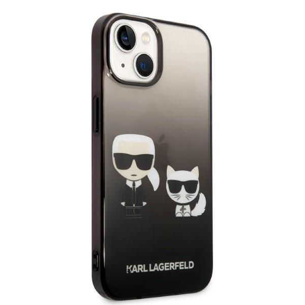 Etui Do iPhone 14 Plus Karl Lagerfeld Gradient Ikonik Karl & Choupette Czarne