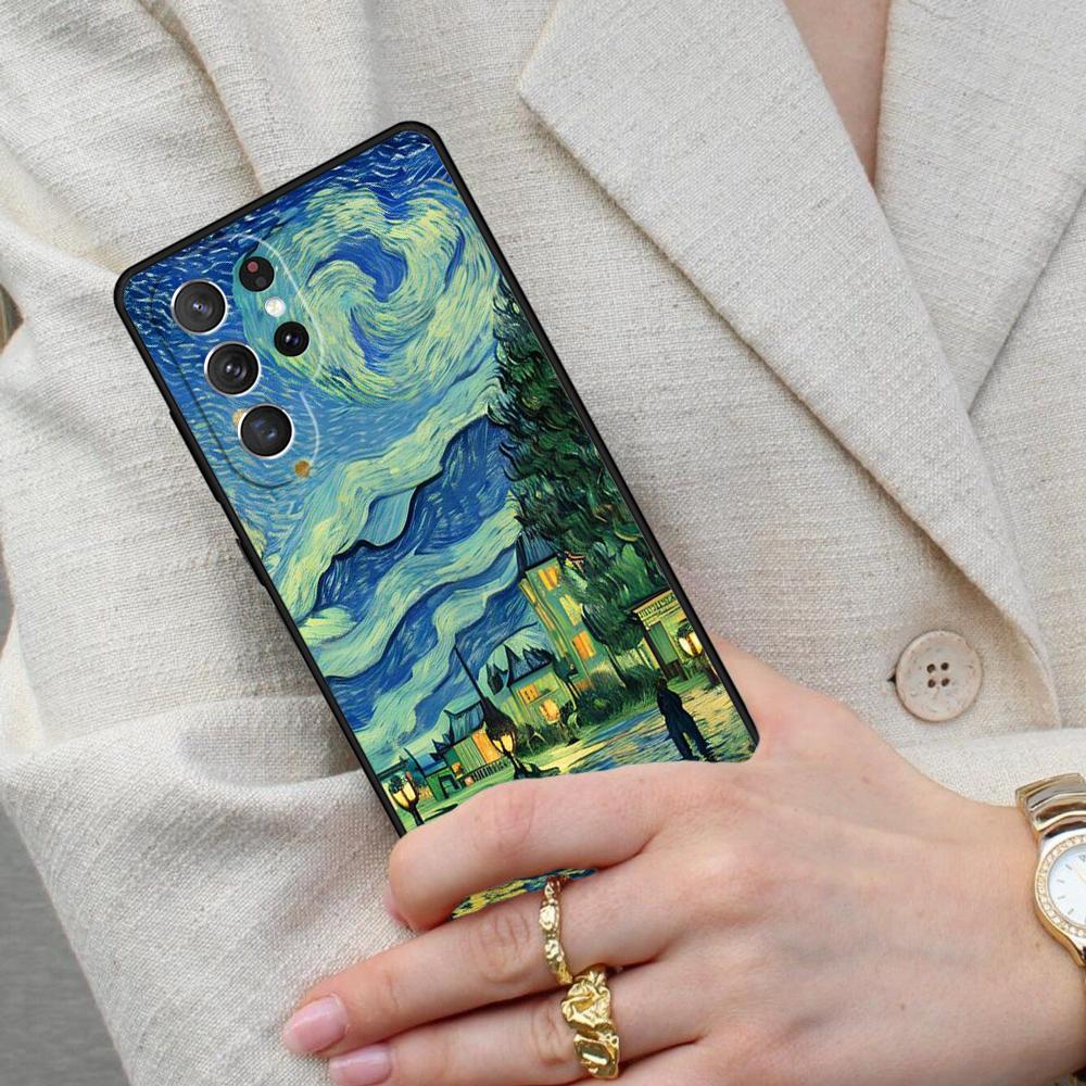 Paintings Starry Night Van Gogh Cell Phone Case for Samsung Galaxy S26 Ultra S25 S24 S23 S22 S21 S20 Note10 Cover
