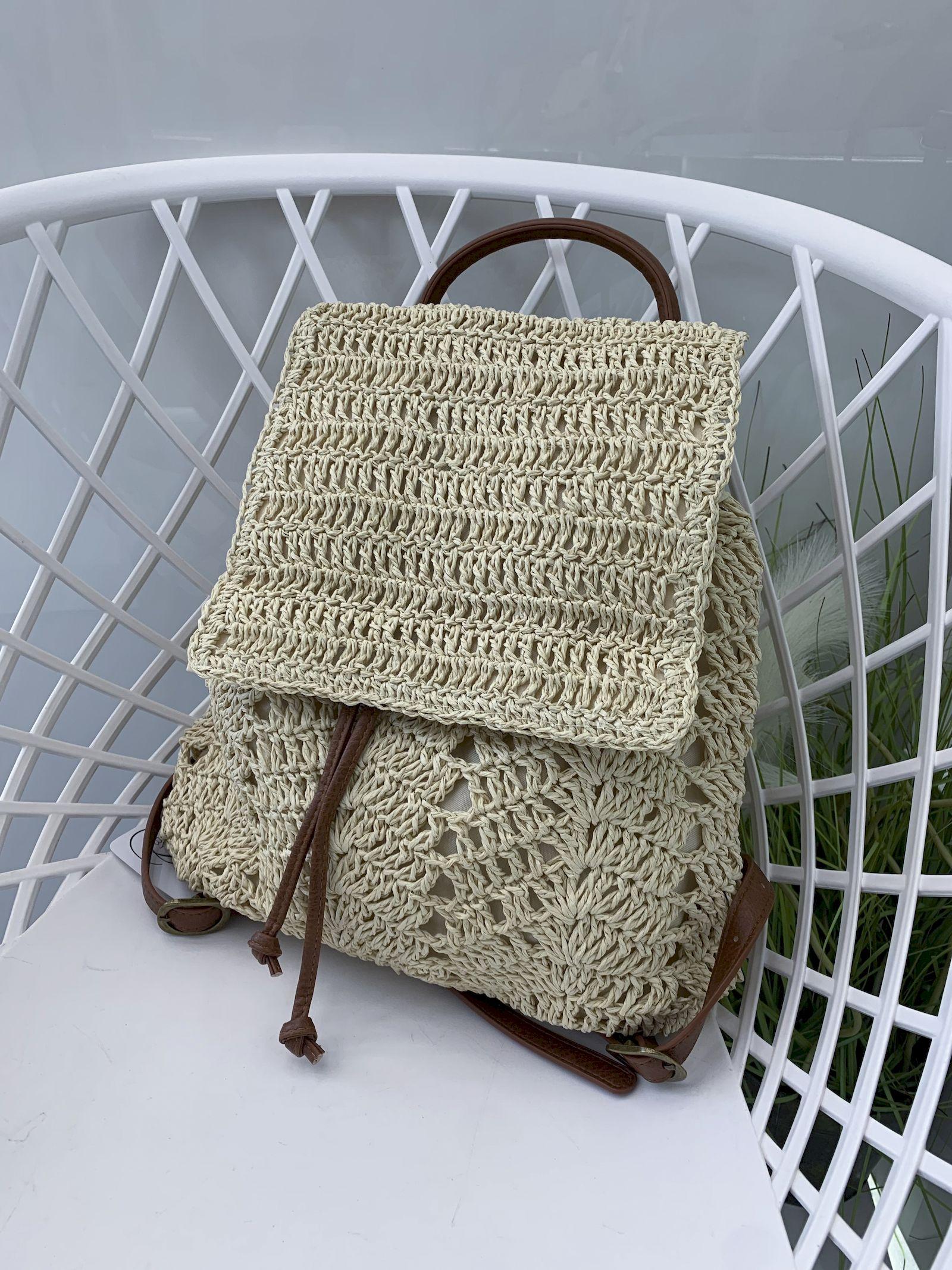 

Літня жіноча сумка із соломи, стильна та яскрава ідеальна для пляжу та міста бежевий