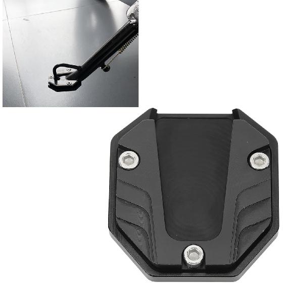 Motorcycle Stand Pad, Universal Motorcycle Kickstand Pad, Aluminium Alloy Motorcycle Side Stand Plate Pad High Strength Kickstand Pad Plate Support