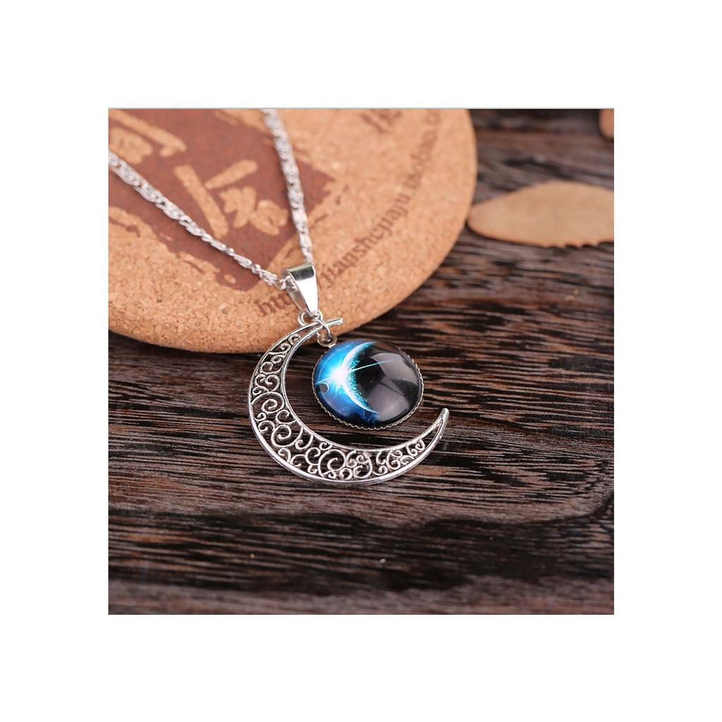 Interstellar Starry Sky Moon Gemstone Necklace