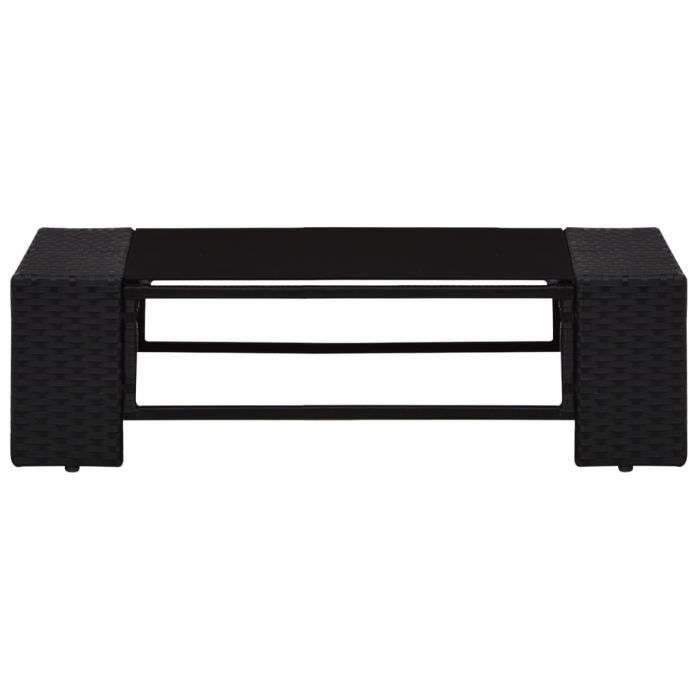 VidaXL Salon de jardin 5 pcs Résine tressée Noir