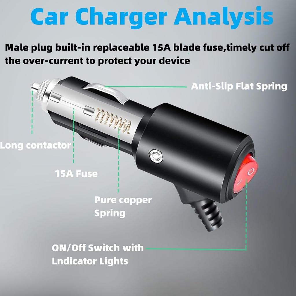 Charger Cable For NOCO Jump Starter Compatible With NOCO GB70 GB150 GB250+ GB251+ GB500 GB500+ Genius Boost Ultra Safe Lithium Jump Starter Battery