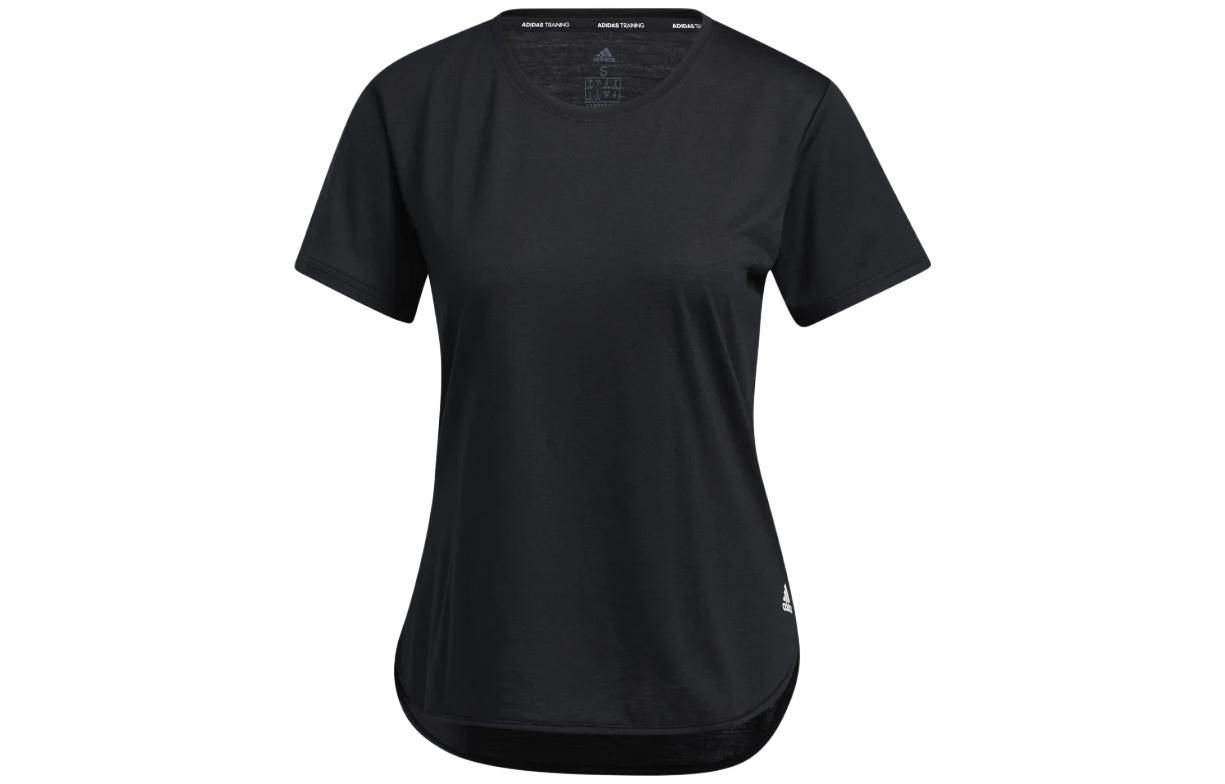 

Adidas T Shirts Women s Black Crew Neck Moderate Straight Fit GQ9417 XXL