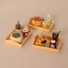 Realistic Dollhouse Miniature Coffee & Pastry Set Food Tray Accessory for Doll House Diorama Art Decor Collection Gift