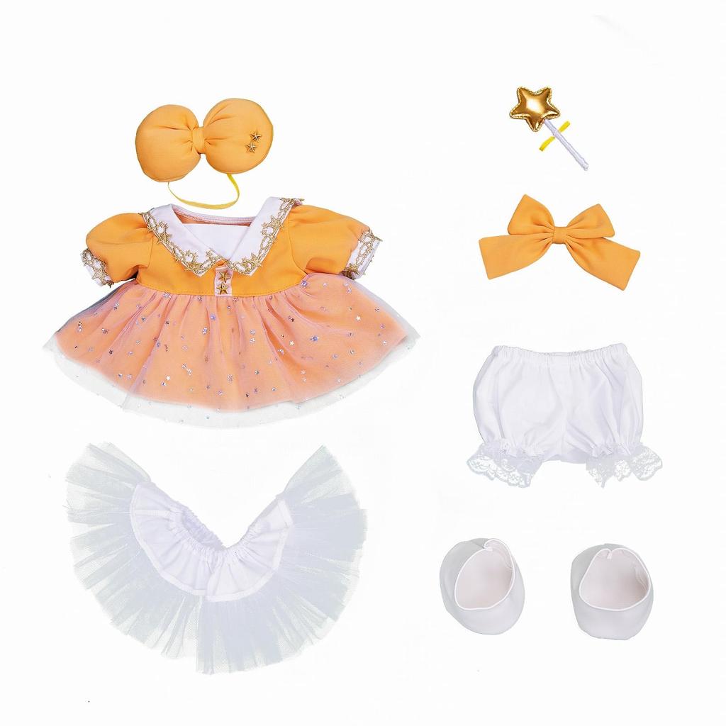 Duffy's new friends, Linabelle and StellaLou, star-patterned orange costume, interchangeable, size S (no accessories included) [Used]