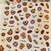 1pc of 3D Relief Nail Stickers Brown Y2K Style Cute Cookies Cake Bread Pizza Cute Food Stickers DIY Nail Stickers Creative Stickers