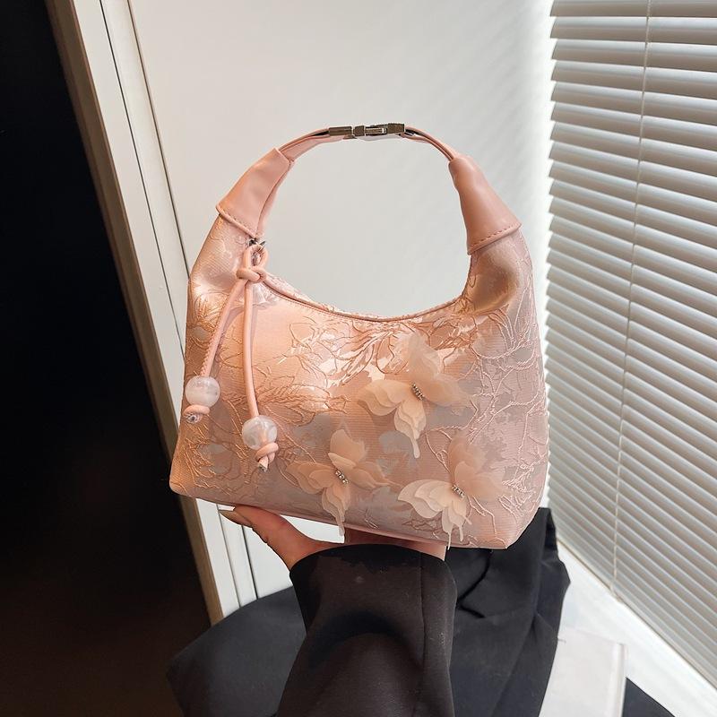 

Нишевая сумка женская новая летняя вышивка маленькая сумка универсальная сумка-мессенджер сумка-пельмень розовый