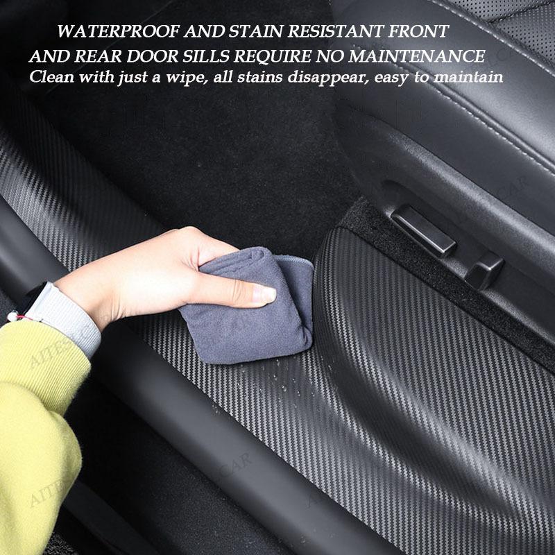 For Tesla Model YL 2026 TPE Front Rear Door Sill Protector Threshold Strip Waterproof Anti-kick Guard Panel Interior Accessories