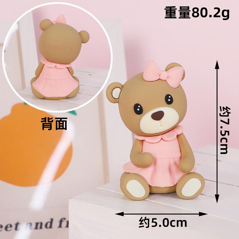 Pink Blue Bear Cake Decorations Mini Bear Figurine Cake Toppers for Baby Shower Boy Girl First Birthday Party Decorations Kids