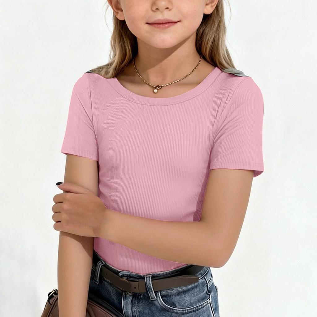 Children's Striped Knit Short-Sleeve Fitted T-Shirt